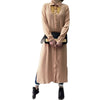 Turn Down Collar Long Sleeve Solid Color Women Shirt Dress