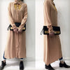 Turn Down Collar Long Sleeve Solid Color Women Shirt Dress