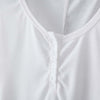 V-Neck Long Sleeve Lacework Spliced Button Design Women T-Shirt