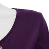 Sexy V-Neck Long Sleeve Chain Design Women T-Shirt