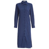 Turn Down Collar Long Sleeve Solid Color Women Shirt Dress