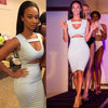 Sexy U-Neck Sleeveless Hollow Out Skinny Club Dress for Women