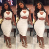 Sexy U-Neck Sleeveless Hollow Out Skinny Club Dress for Women