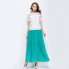 Fresh Style Elastic Waist Pleated Chiffon Women Ankle Skirt