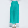 Fresh Style Elastic Waist Pleated Chiffon Women Ankle Skirt