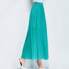 Fresh Style Elastic Waist Pleated Chiffon Women Ankle Skirt