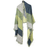 Han Edition Color Block Thickening Tassels Edge Warm Cashmere Asymmetric Pashmina Scarf for Women