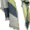 Han Edition Color Block Thickening Tassels Edge Warm Cashmere Asymmetric Pashmina Scarf for Women