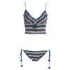 Sexy Solid Color Knited Vest Type Women Bikini Set