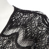 Sexy V-Neck Half Sleeve Lace Fringed See-Through Blouse for Women