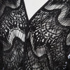 Sexy V-Neck Half Sleeve Lace Fringed See-Through Blouse for Women