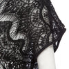 Sexy V-Neck Half Sleeve Lace Fringed See-Through Blouse for Women