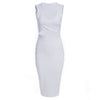 Sexy U-Neck Sleeveless Hollow Out Skinny Club Dress for Women
