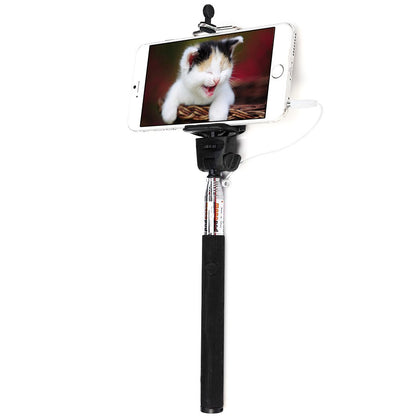 Z07 - 5S 3.5mm USB Cable Connection Extendable Self Portrait Selfie Handhold Stick Monopod with Adjustable Holder