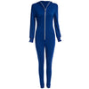 Active Hooded Long Sleeve Zippered Jumpsuit for Women