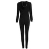 Active Hooded Long Sleeve Zippered Jumpsuit for Women