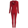 Active Hooded Long Sleeve Zippered Jumpsuit for Women