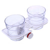 3207 - 1 Double Plastic Cup with Removable Square Sucker Bathroom Accessaries