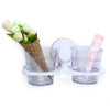 3207 - 1 Double Plastic Cup with Removable Square Sucker Bathroom Accessaries