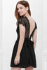 Lace Panel Back Cutout Mini Club Dress