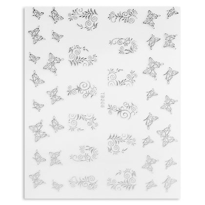 10 pcs Fashion 3D DIY Gold Silver Jewelry Manicure Nail Sticker