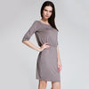 Chic Slash Collar Half Sleeve Backless Pure Color Bodycon Women's Dress