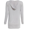 Sexy Hooded Long Sleeve Criss-Cross Hollow Out Pure Color Asymmetrical Blouse for Ladies