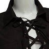 Sexy Plunging Neck Long Sleeve Lace Up Pure Color Shirt for Ladies