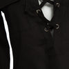 Sexy Plunging Neck Long Sleeve Lace Up Pure Color Shirt for Ladies