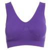 Active V-Neck Pure Color Wireless Gym Crop Top for Women