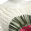 Stylish Round Collar Sleeveless Floral Knitted Hollow Out Blouse for Women