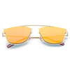 Fashion Coating Mirror Flat Panel Lens Design Sunglasses with Metal Frame