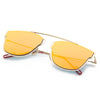 Fashion Coating Mirror Flat Panel Lens Design Sunglasses with Metal Frame