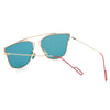 Fashion Coating Mirror Flat Panel Lens Design Sunglasses with Metal Frame