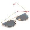 Fashion Coating Mirror Flat Panel Lens Design Sunglasses with Metal Frame