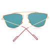 Fashion Coating Mirror Flat Panel Lens Design Sunglasses with Metal Frame