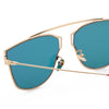 Fashion Coating Mirror Flat Panel Lens Design Sunglasses with Metal Frame