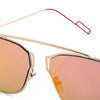 Fashion Coating Mirror Flat Panel Lens Design Sunglasses with Metal Frame