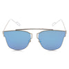 Fashion Coating Mirror Flat Panel Lens Design Sunglasses with Metal Frame