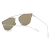 Fashion Coating Mirror Flat Panel Lens Design Sunglasses with Metal Frame