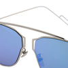 Fashion Coating Mirror Flat Panel Lens Design Sunglasses with Metal Frame
