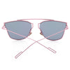 Fashion Coating Mirror Flat Panel Lens Design Sunglasses with Metal Frame