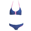 Refreshing Style Halter Full Print Low Waist Two Piece Bikini Set for Women