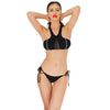 Fashionable Halter  Hollow out Two-piece Separate Low Waist Swimwear for Women
