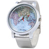JUBAOLI 1096 Women Quart Watch Map Decoration Big Round Dial Steel Net Band