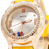 KEZZI 743 Fashional Quartz Watch Women Wristwatch Leather Band Artificial Diamond