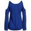 Sexy V-Neck Flare Sleeve Cut Out Lacework Deisgn Spliced T-Shirt for Women