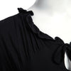 Sexy Plunging Neck Long Sleeve Ruffled Slimming Solid Color T-Shirt for Women