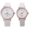 KEZZI KW - 1080 Couple Quartz Watch Round with Small Second Dial Leather Band Wristwatch