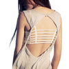 Active Spaghetti Strap Hollow Out Solid Color Tube Top for Women